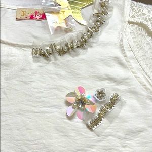 White satin and lace top